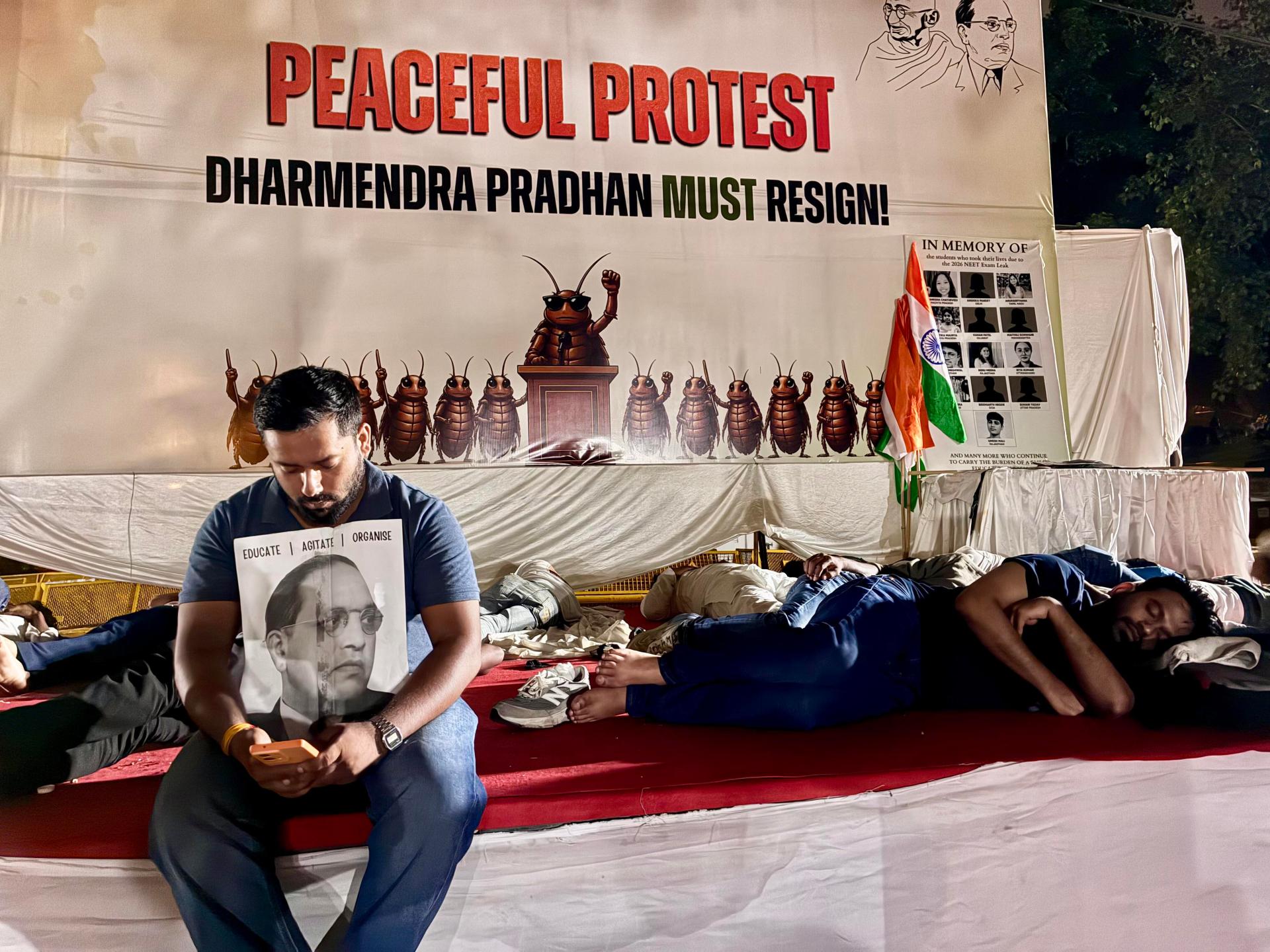 India’s ‘Cockroach’ movement camps out until education minister resigns 